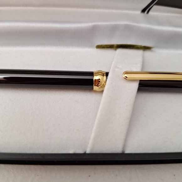 Vtg Reflections Fine Writing Instrument Pen Black And Gold In Original Gift Case - Picture 6 of 13